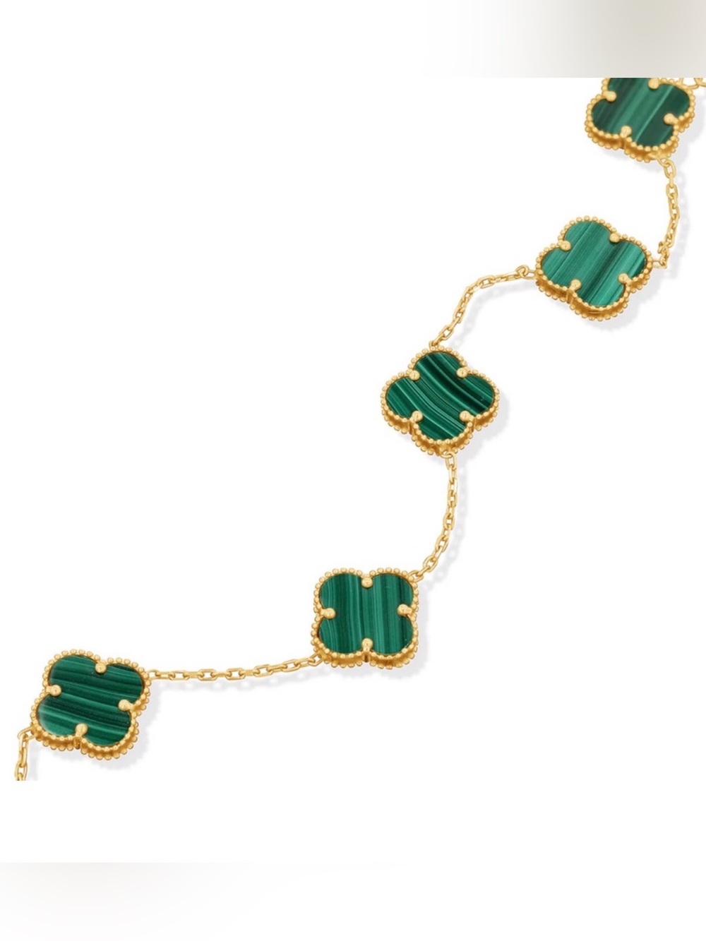 Green and Gold Flower Necklace - Picture 2 of 3